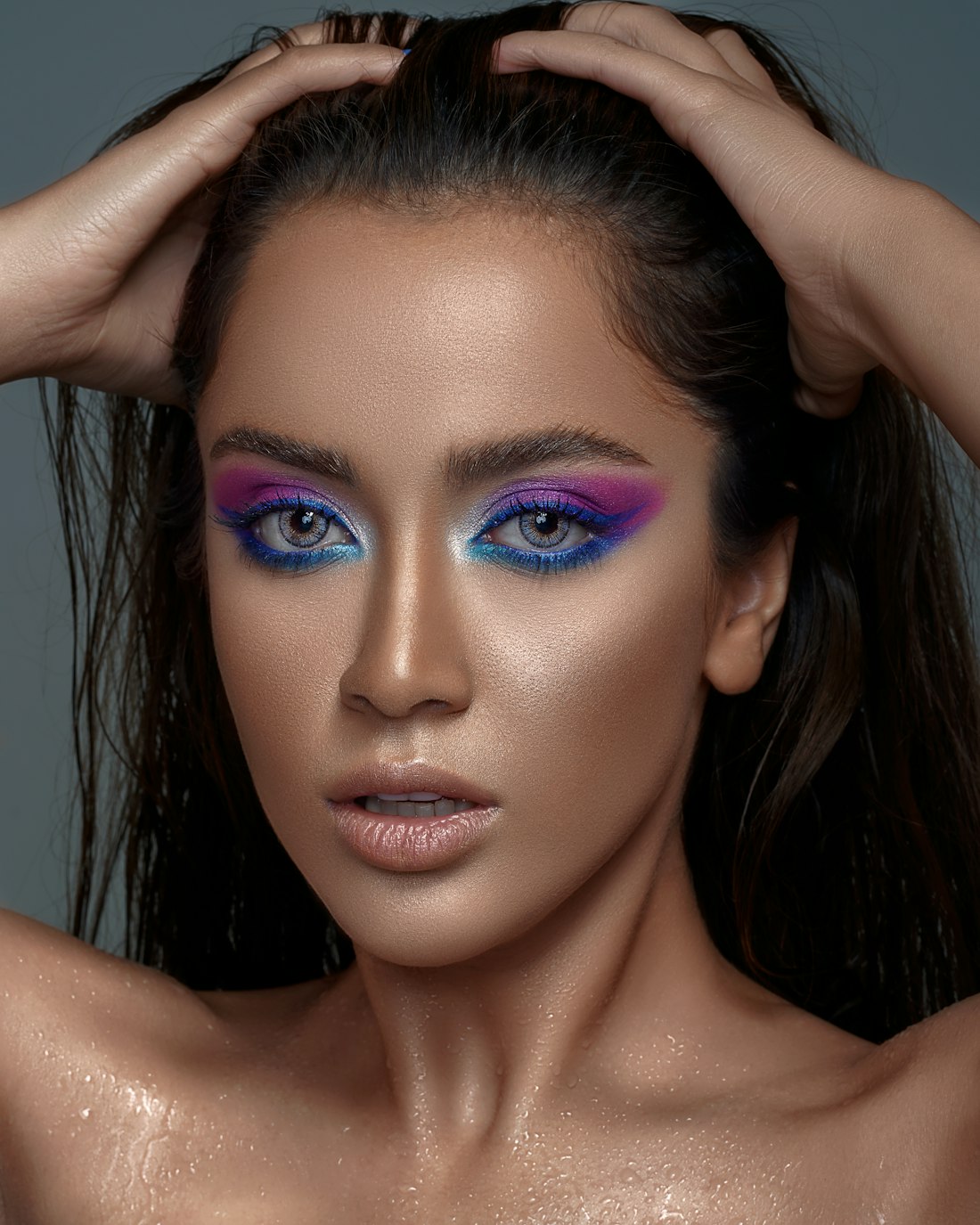 Creator in stage glam makeup (temporary comp)